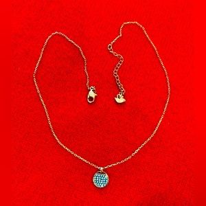 Swarovski Aqua Crystal Pendant- Rose gold color chain with Logo Swarovski clasp